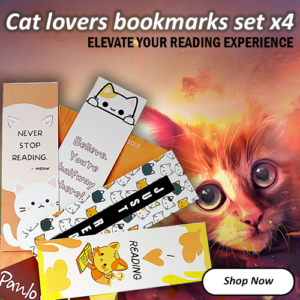 Cat lovers bookmarks set of 4